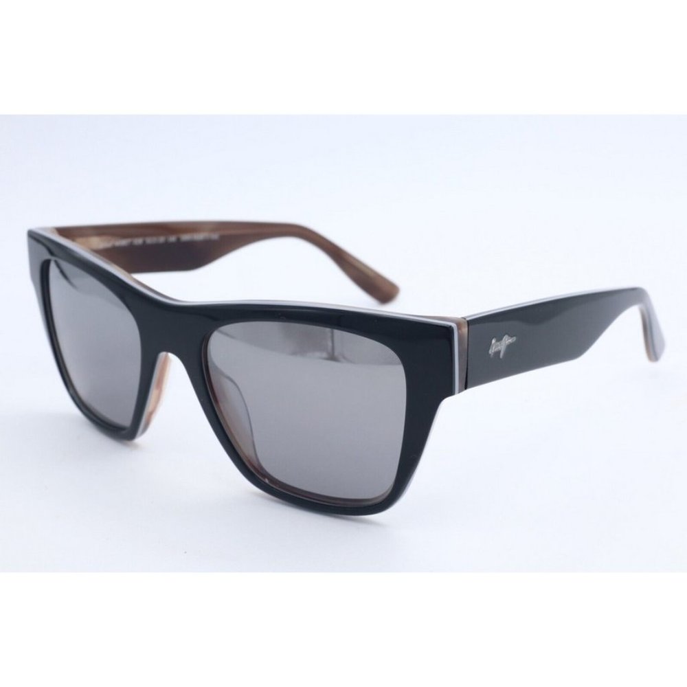 Maui Jim EKOLU MJ 867-02B Black Square Sunglasses Gray Polarized -SCRATCHED LENS
